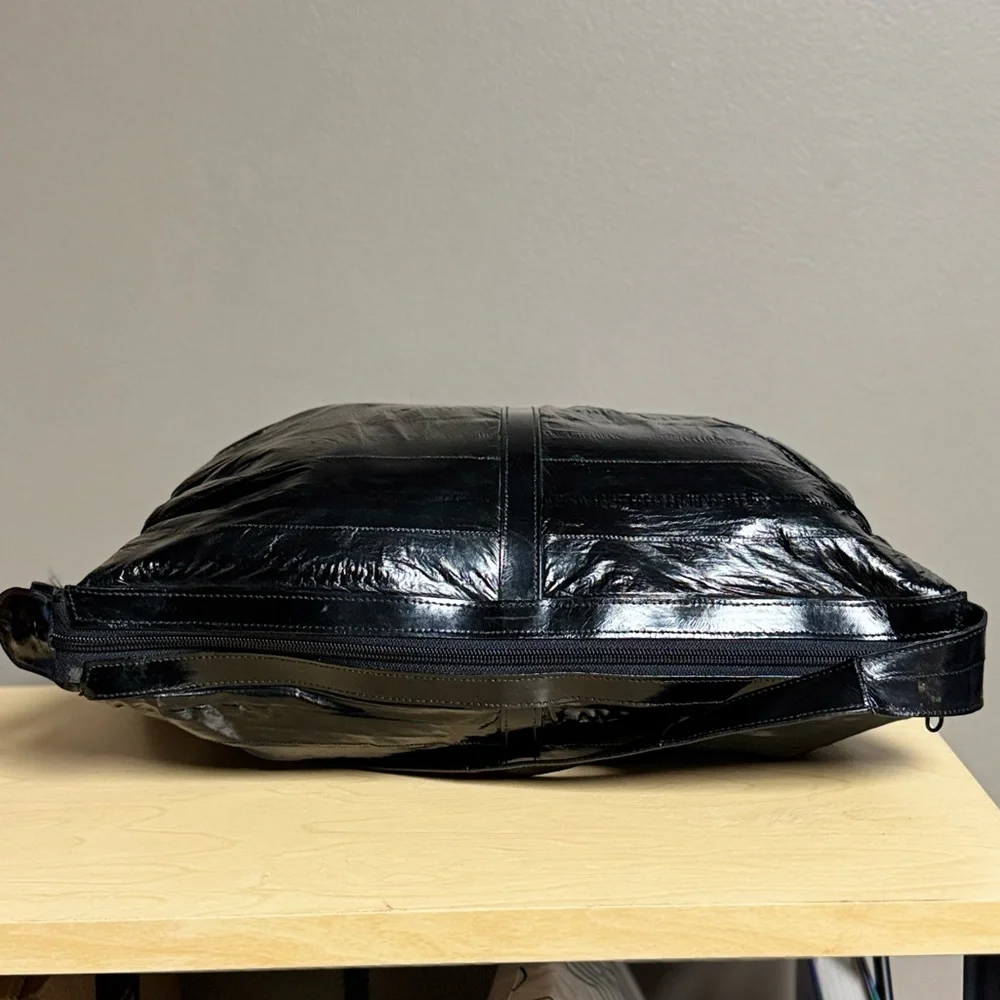 Vintage Genuine Eel Skin Puffer Shoulder Bag Clutch - Picture 11 of 16